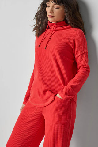 Lilla P Rounded Hem Mock Neck Top