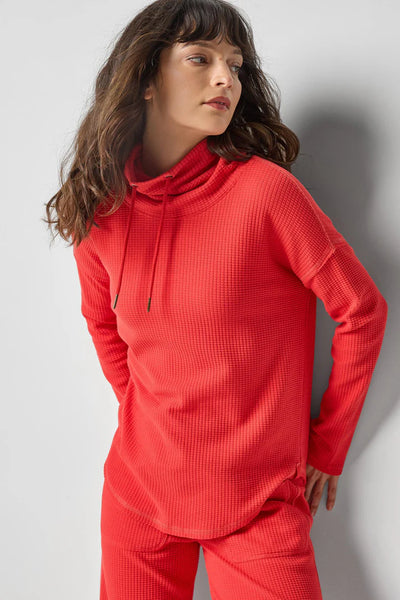 Lilla P Rounded Hem Mock Neck Top