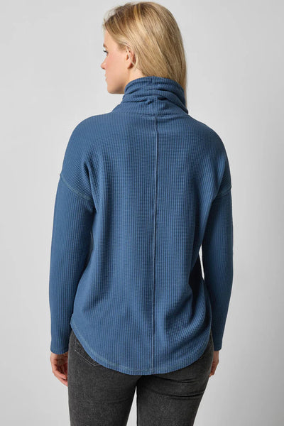 Lilla P Rounded Hem Mock Neck Top