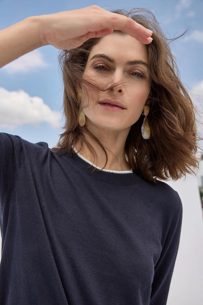 Lilla P Picot Edge Crewneck Sweater