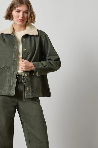Lilla P Washed Twill Pleat Back Jacket