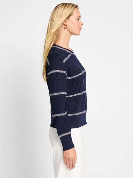 NIC+ZOE Pointelle Stripe Sweater
