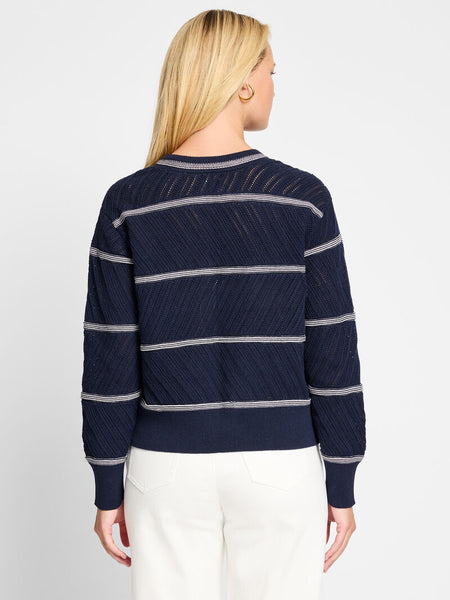 NIC+ZOE Pointelle Stripe Sweater