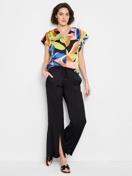 NIC+ZOE Mega Blooms Flutter Woven Top