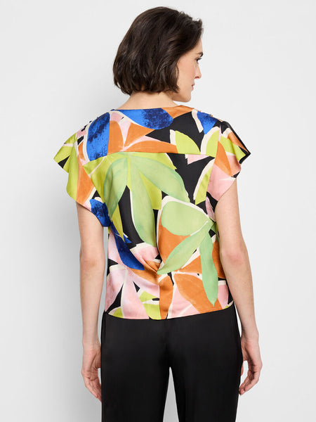 NIC+ZOE Mega Blooms Flutter Woven Top