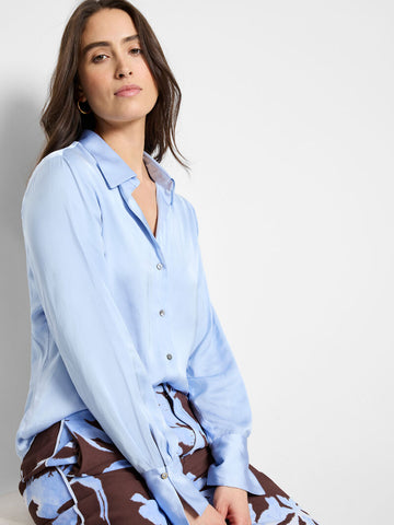 NIC+ZOE Glossy Crinkle Shirt