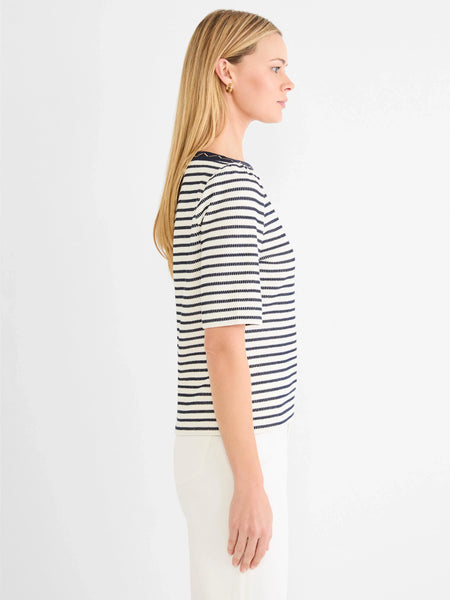 NIC+ZOE Embroidered Boatneck Top