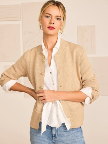 NIC+ZOE Knit Bomber Snap Jacket