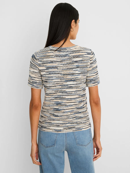 NIC+ZOE Spacedye Tuck Stitch Sweater