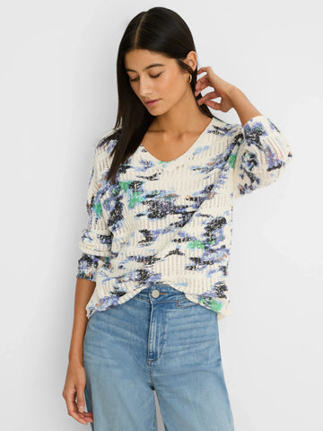 NIC+ZOE Water Lilies Pointelle Sweater