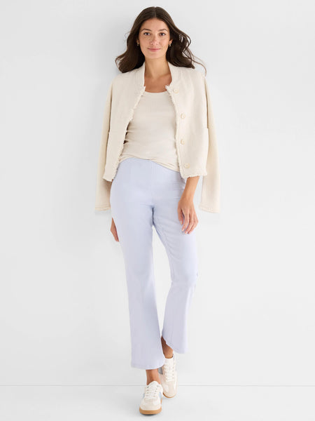 NIC+ZOE Fringe Mix Knit Bomber Jacket