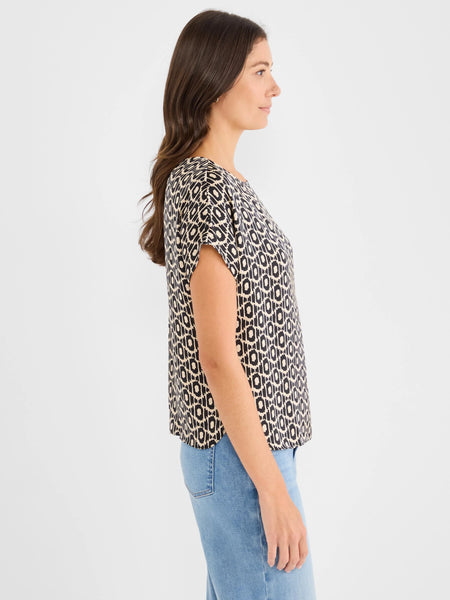 NIC+ZOE Lacy Diamonds Day Gloss Woven Tee