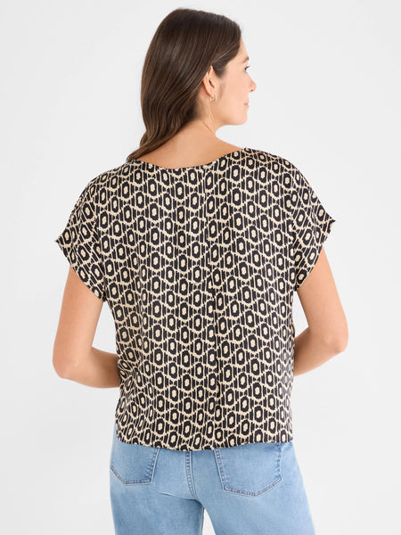NIC+ZOE Lacy Diamonds Day Gloss Woven Tee