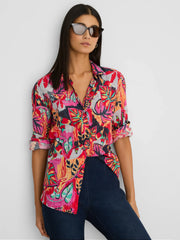 【美品】marka WIDE SPREAD COLLAR SHIRTS NIC+ZOE Kauai Garden Crinkle Shirt | Irresistibles