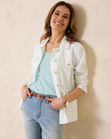 Tommy Bahama Two Palms Linen Raw-Edge Utility Jacket
