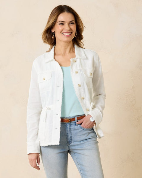 Tommy Bahama Two Palms Linen Raw-Edge Utility Jacket