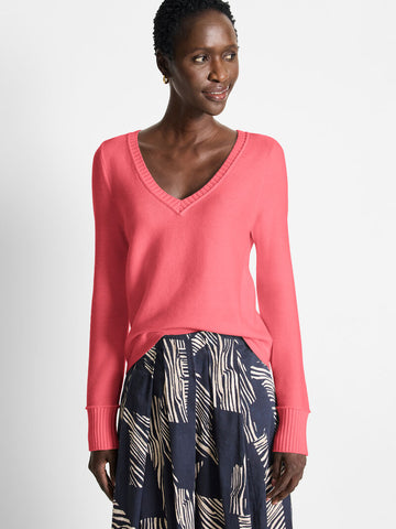 NIC+ZOE Baby Garter V-Neck Sweater