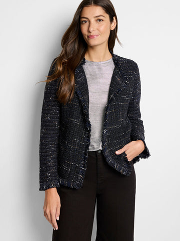 NIC+ZOE Nightfall Fringe Mix Knit Jacket