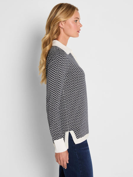 NIC+ZOE Two Toned Jacquard Sweater