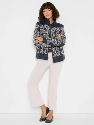 NIC+ZOE Embroidered Puffer Bomber Jacket