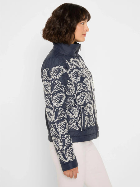 NIC+ZOE Embroidered Puffer Bomber Jacket