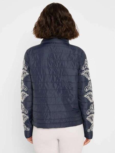 NIC+ZOE Embroidered Puffer Bomber Jacket