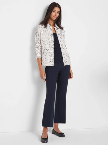 NIC+ZOE Nep Weave Military Fringe Knit Jacket