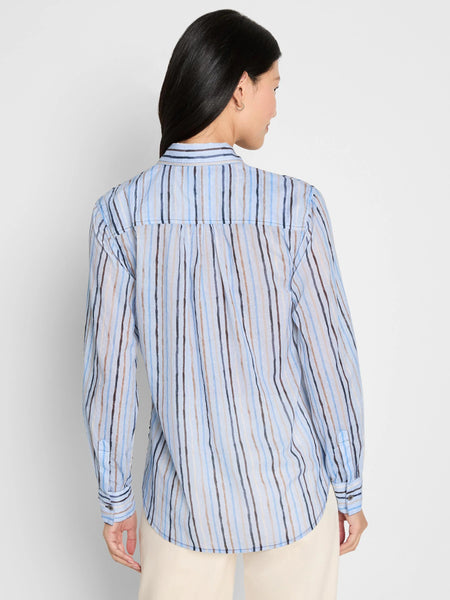 NIC+ZOE Drifty Painted Stripe Cotton Shirt