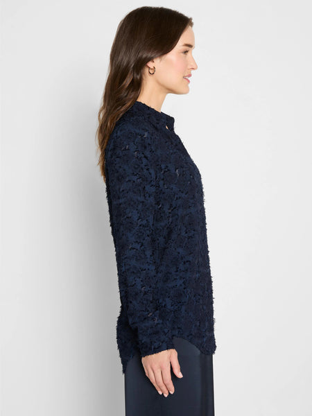 NIC+ZOE Any Occasion Clipped Jacquard Top