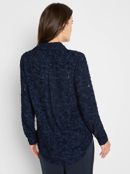 NIC+ZOE Any Occasion Clipped Jacquard Top