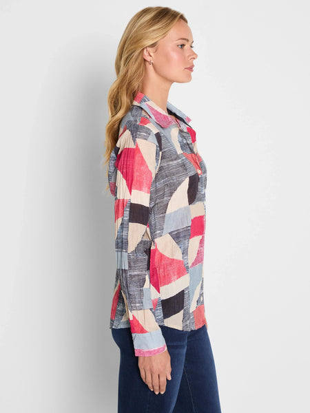 NIC+ZOE Set Sail Cotton Crinkle Shirt