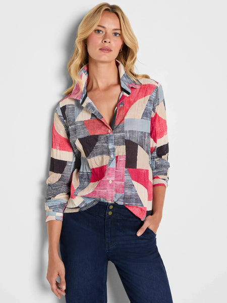 NIC+ZOE Set Sail Cotton Crinkle Shirt