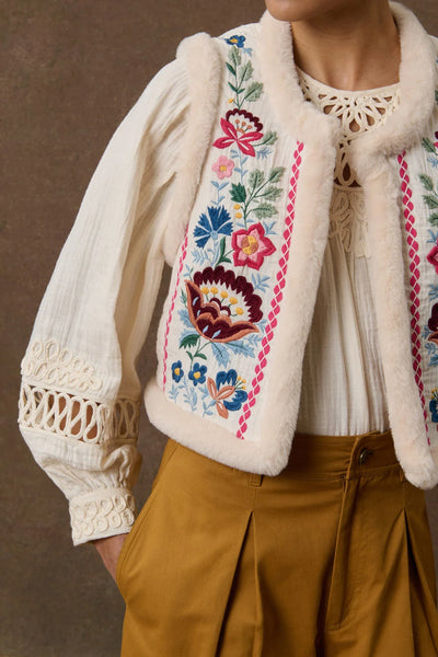 Louise Misha Embroidered Vest