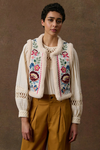 Louise Misha Embroidered Vest