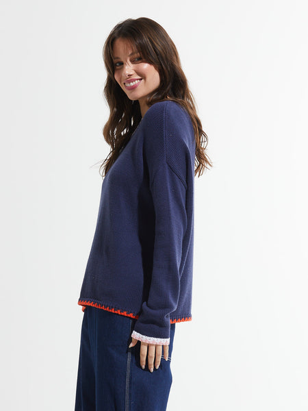 Whipstitch Trim Sweater