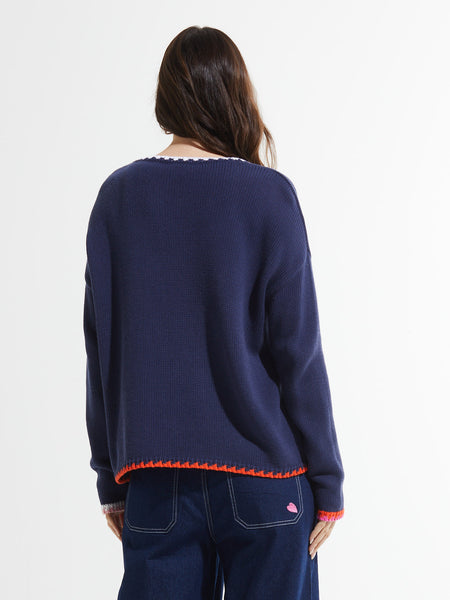 Whipstitch Trim Sweater