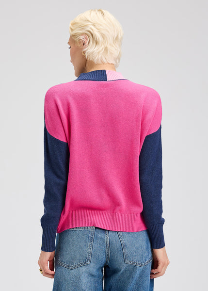 Zaket & Plover Colorblock Funnel Neck Sweater