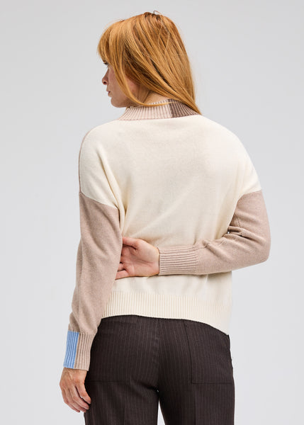 Zaket & Plover Colorblock Funnel Neck Sweater
