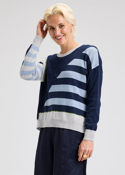 Zaket & Plover Diagonal Stripe Sweater