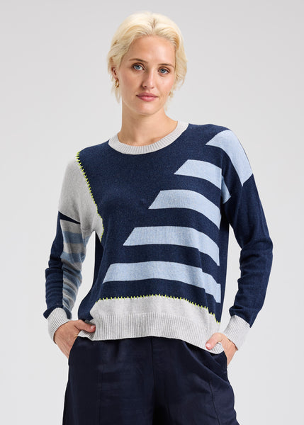 Zaket & Plover Diagonal Stripe Sweater