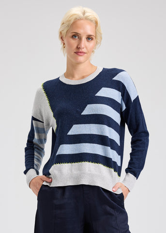 Zaket & Plover Diagonal Stripe Sweater