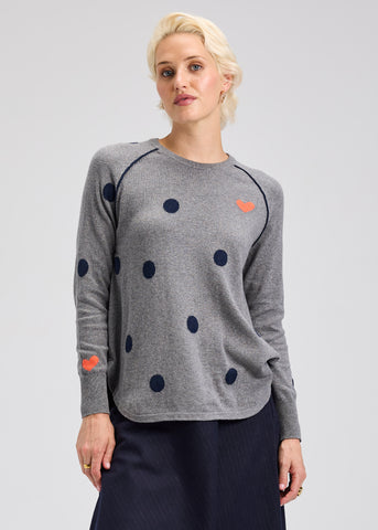 Zaket & Plover Hearts and Dots Sweater