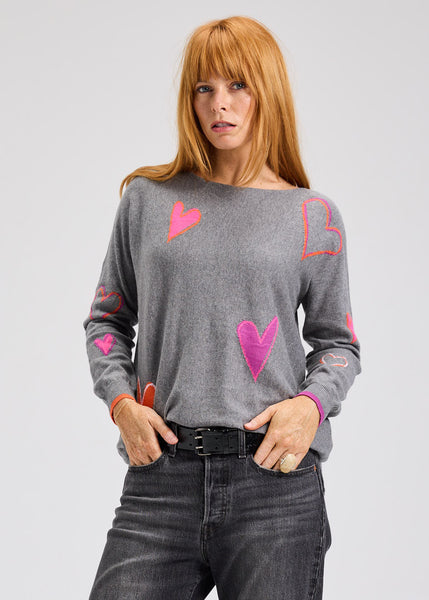 Zaket & Plover Intarsia Heart Sweater
