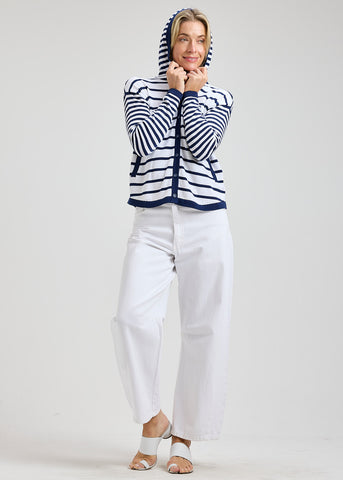 Zaket & Plover Stripe Button Hoody