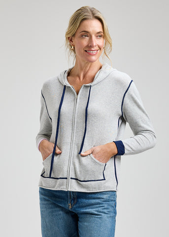 Zaket & Plover Stripe Trim Hoody