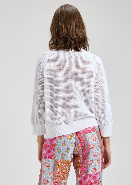 Zaket & Plover Pointelle Heart Sleeve Sweater