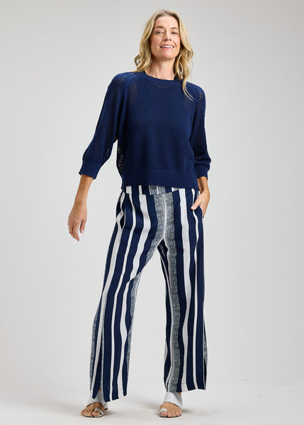 Zaket & Plover Pointelle Heart Sleeve Sweater
