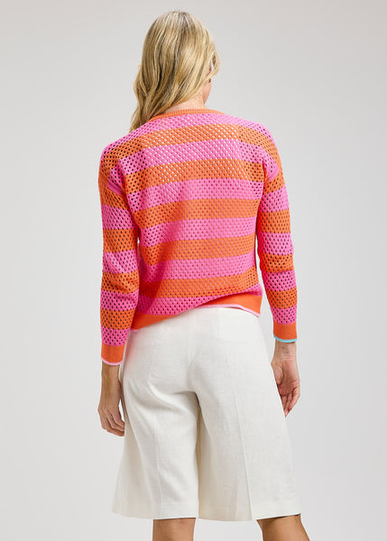 Zaket & Plover Pointelle Zip Cardigan