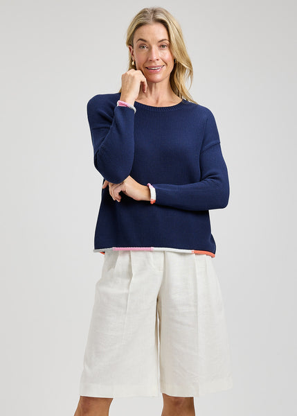 Zaket & Plover Cotton Trim Crew