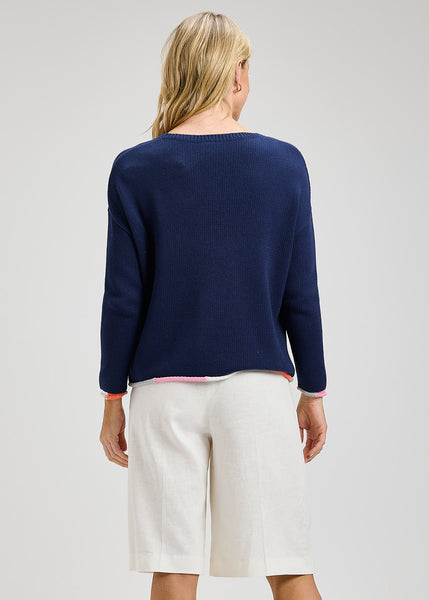 Zaket & Plover Cotton Trim Crew